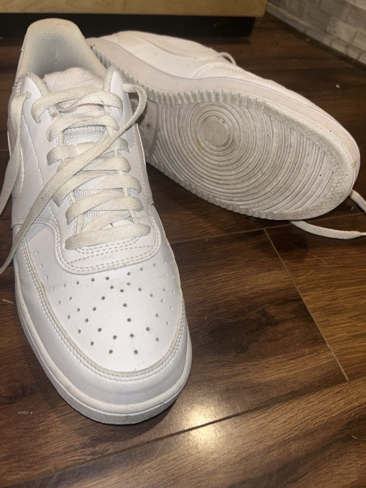 Nike Court Vision Next Nature Low Triple White Leather Sneaker DH2987-100