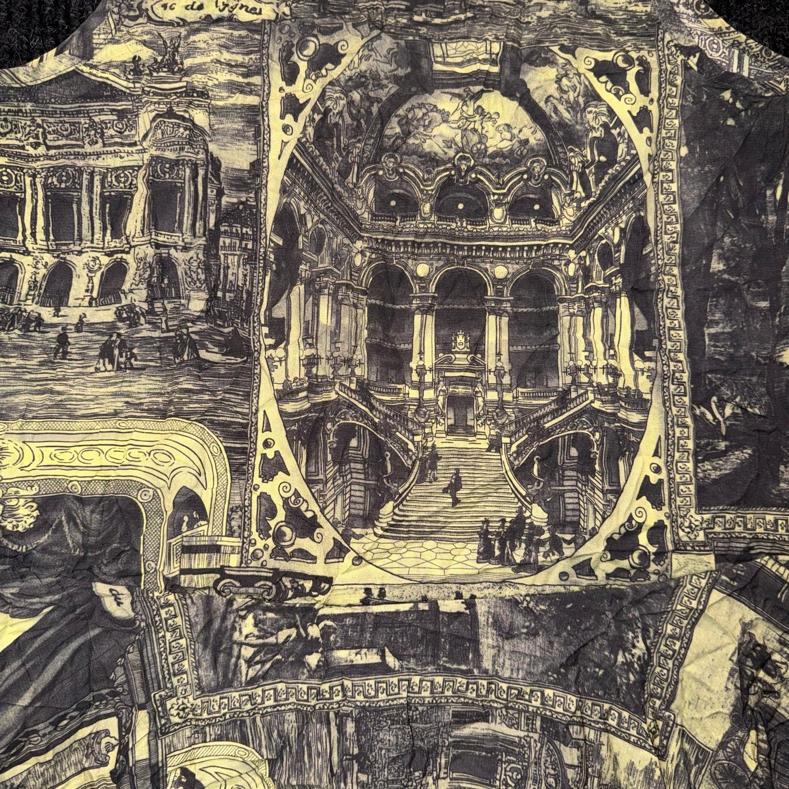 Comfy USA Renaissance Architecture Sketch Print Tiered Ruffle Tank Midi Dress XS