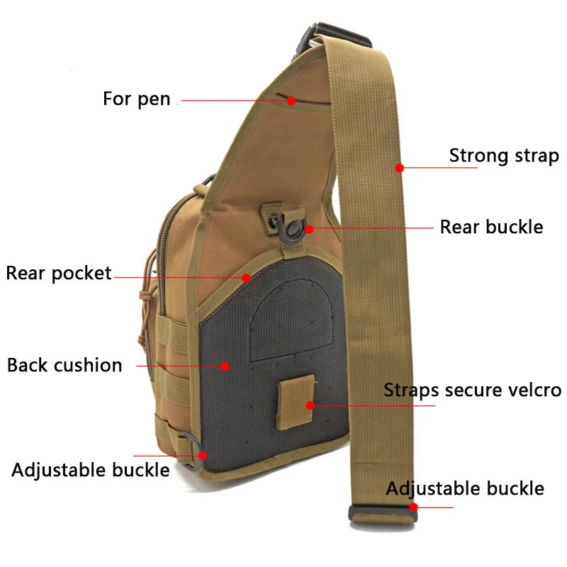 Mens Backpack Tactical Sling Shoulder Bag Molle Travel Chest Pack Outdoor Hiking
