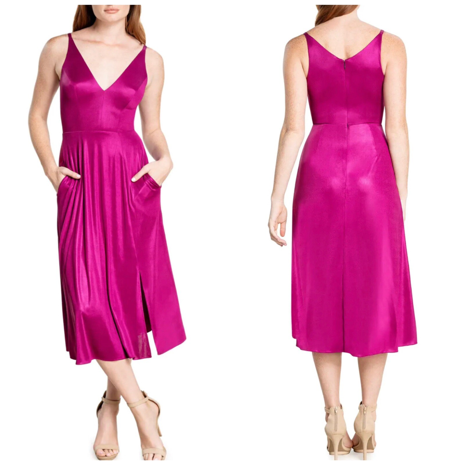 NWT Dress the Population Dark Magenta Serafina Dress Small