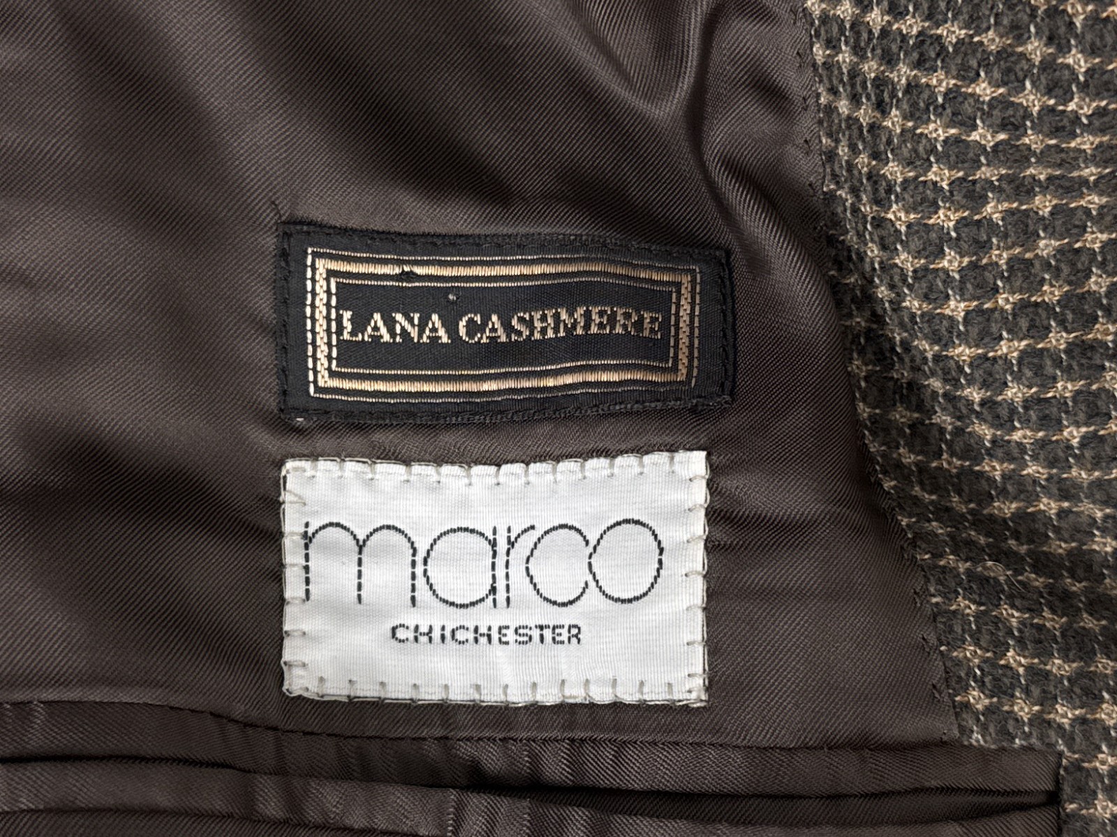 Canali Proposta Blazer 48R (UK 38R) Wool Cashmere Brown Check Made In Italy