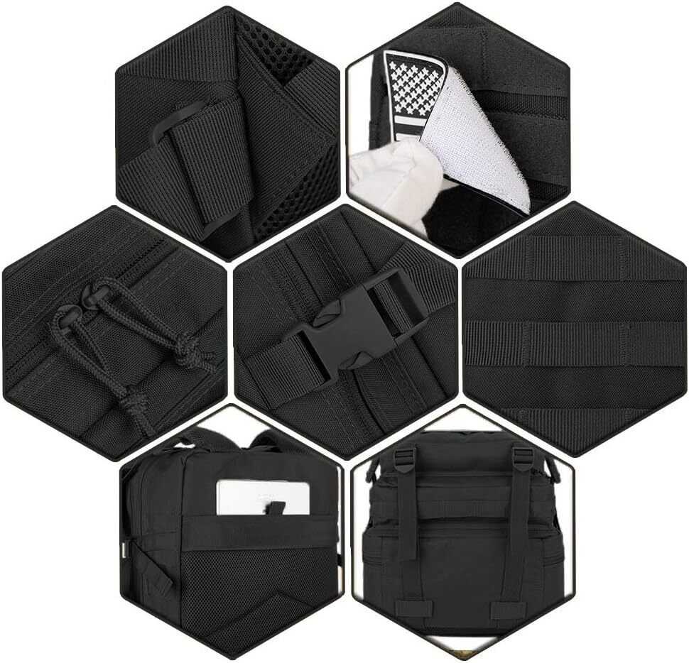 45L Large Military Tactical Backpack Army 3 Day Assault Pack Molle Bag Rucksack