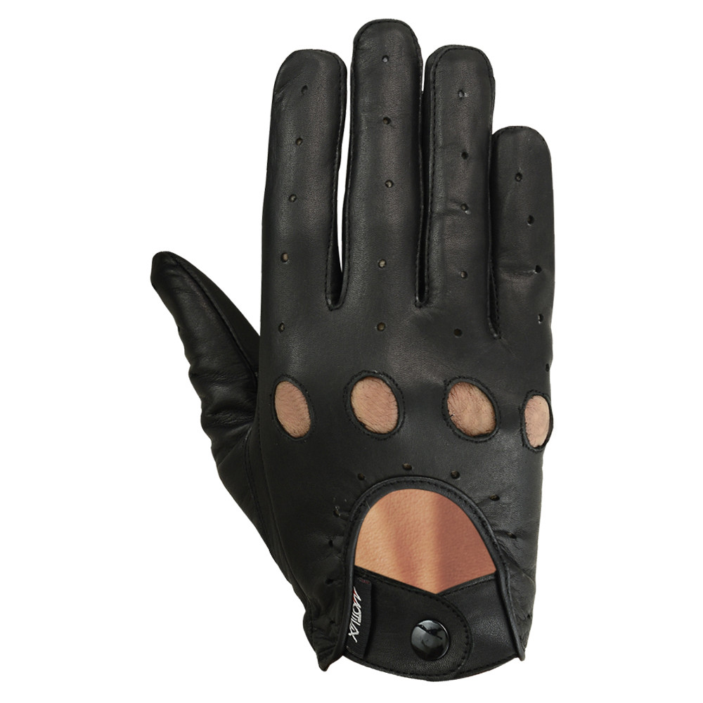 Driving Gloves Car Motorcycle Bikers Genuine Leather Police Drivers Glove Black