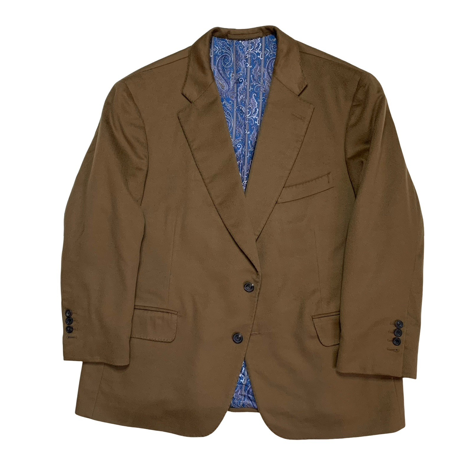 Bespoke 46 S Stephen Kempson 100 % Cashmere Solid Harvest Brown Made England