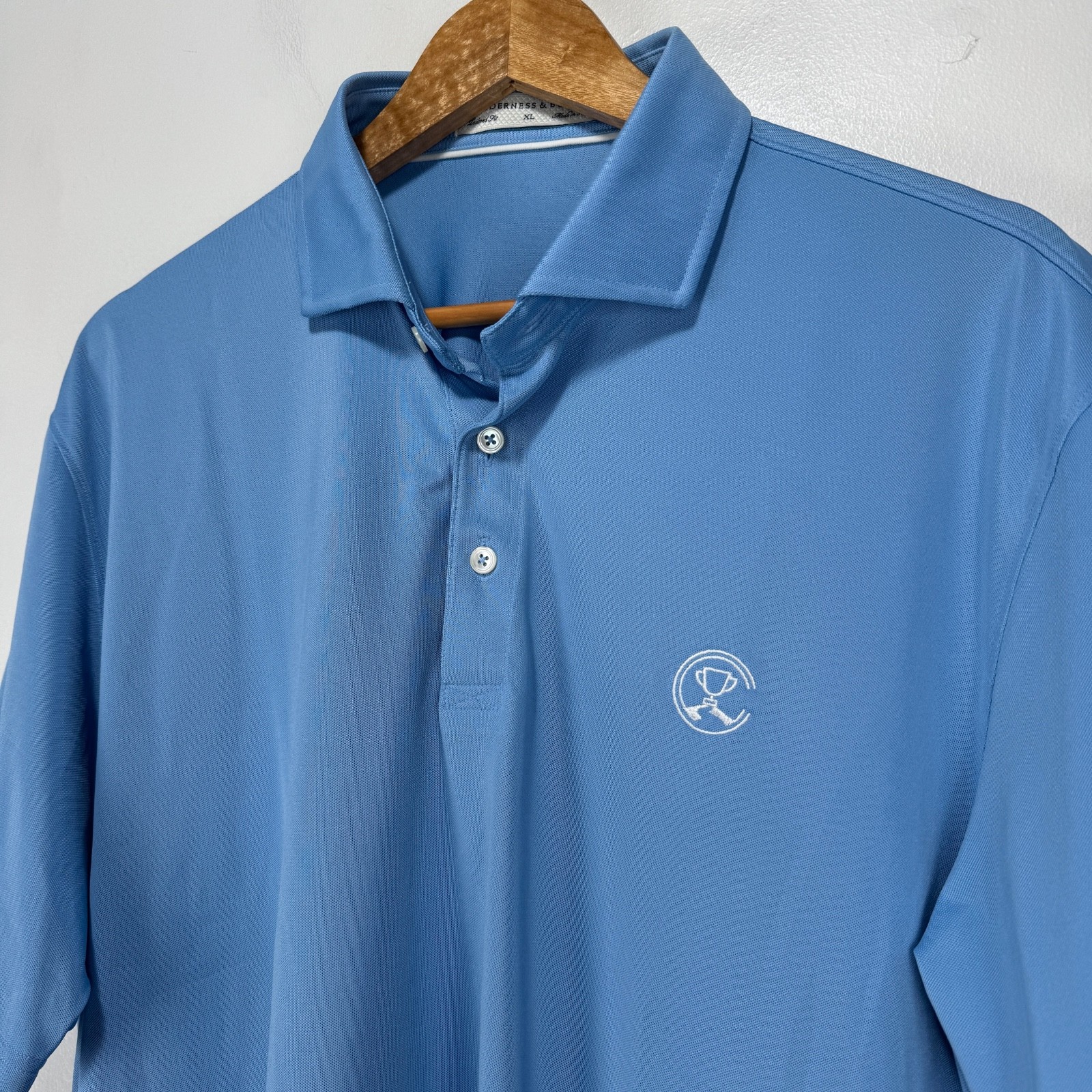 Holderness & Bourne Performance Polo Shirt Men XL Blue Golf Windsor Cutaway