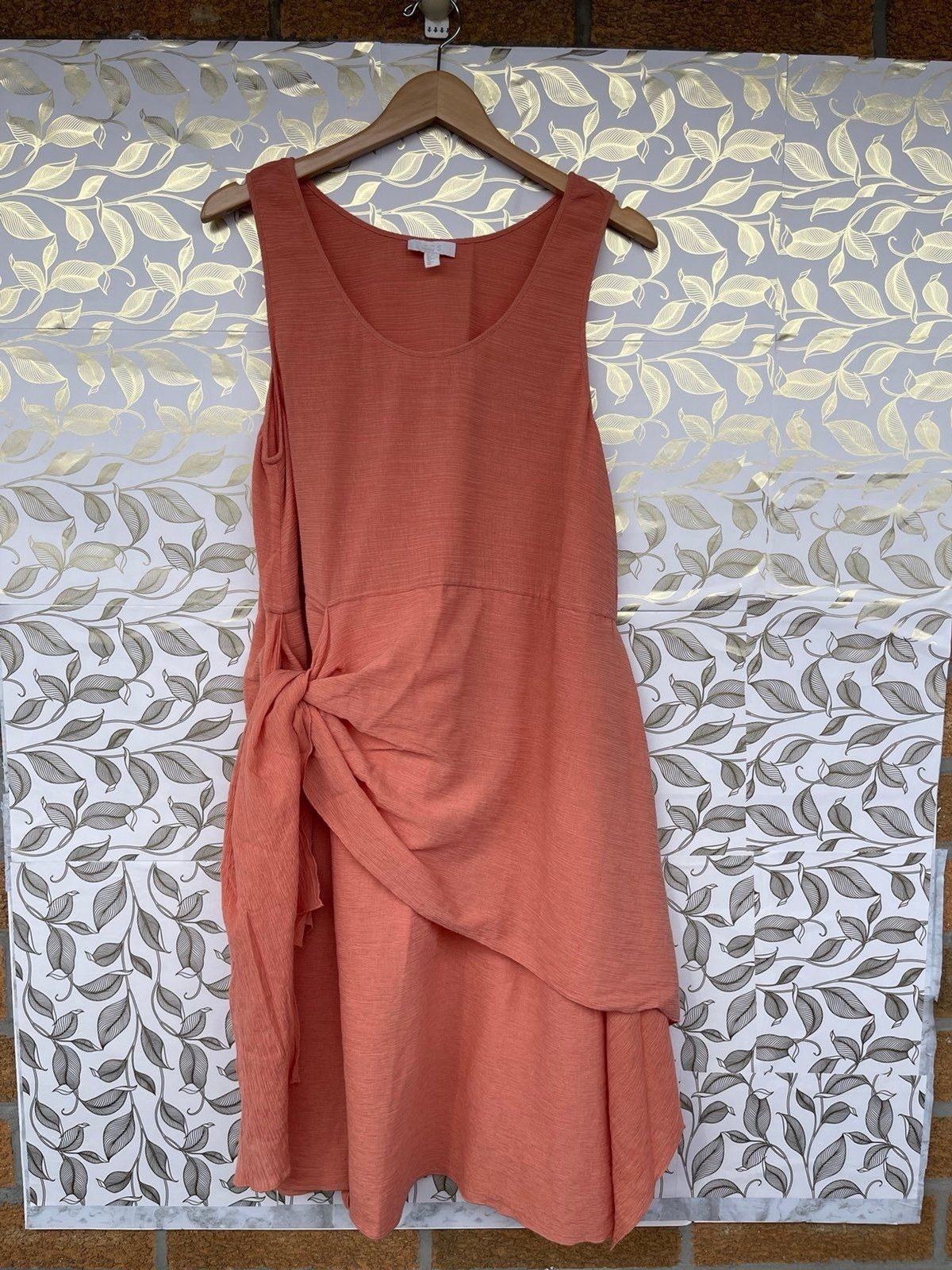 COS Terracotta Tie-Front Midi Dress | Minimalist Scandi Style | Size 12