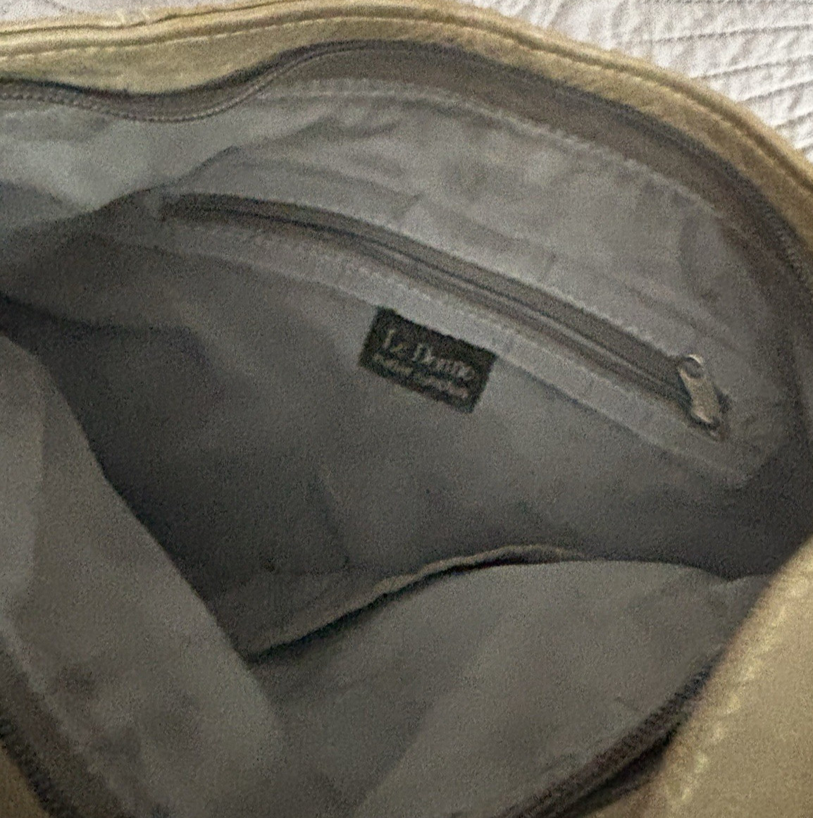 Le Donne Collection Olive Green Soft Leather Bucket Shoulder Bag Vintage