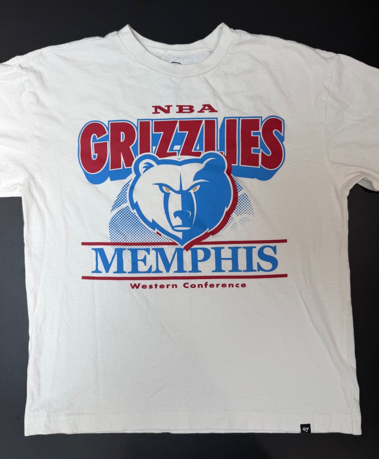 Men’s Medium ’47 Brand Memphis Grizzlies NBA Graphic T-Shirt White 100% Cotton
