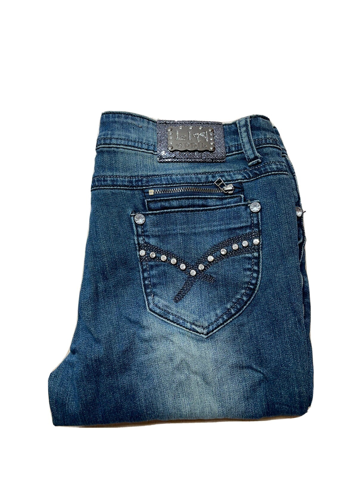 lia april Womens Skinny Leg Blue Denim Jeans Tag 11 Approx 31×30