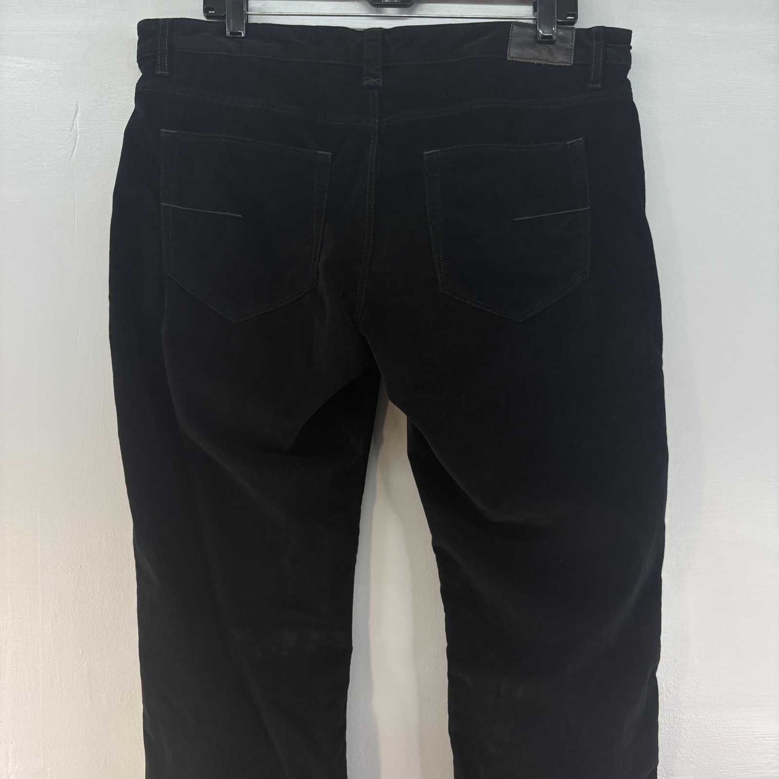 Sand Jeans Mens 35 X 34 Black Slim Fit Stretch Tapered Leg Sueded Touch Pants