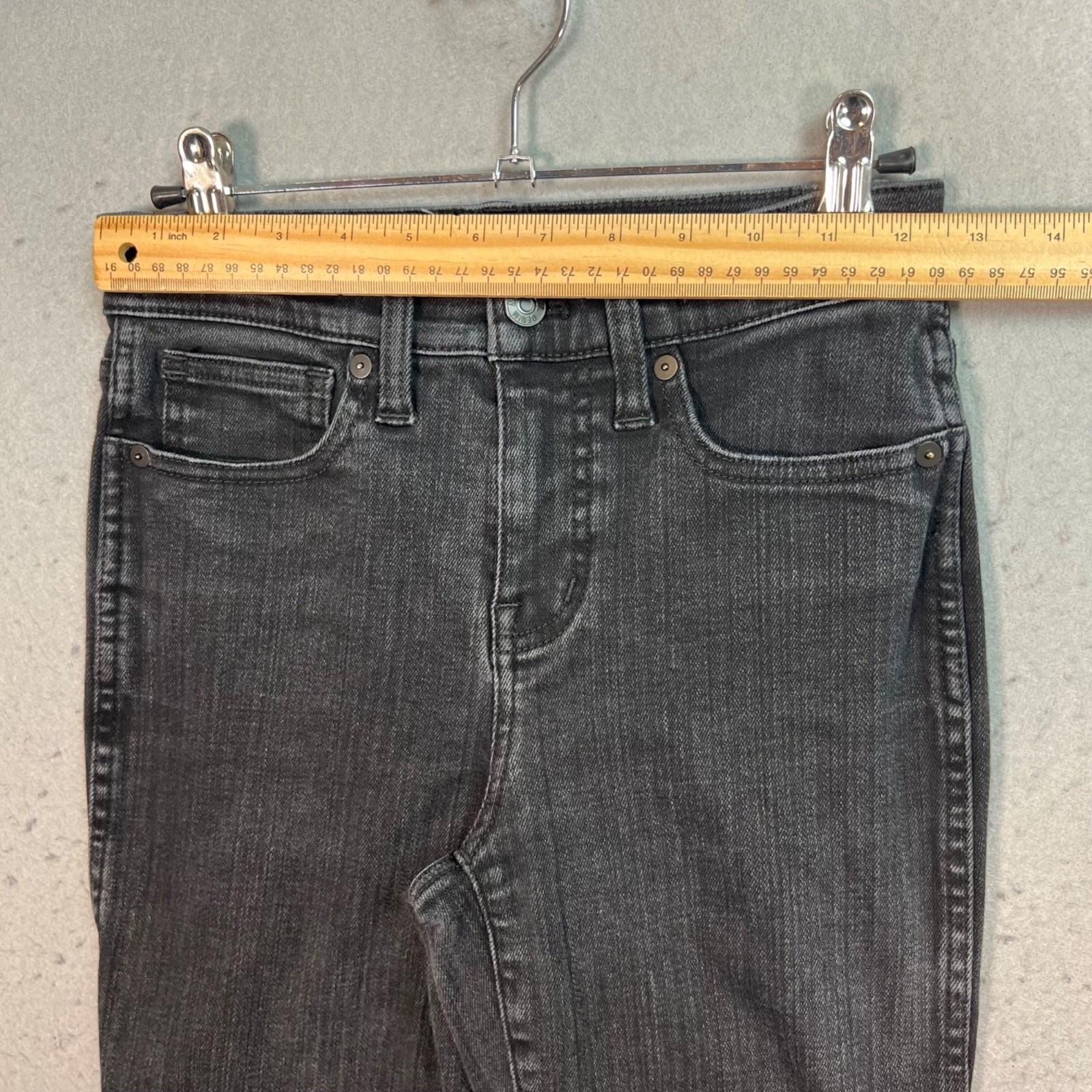 Madewell Womens Size 25 P Stovepipe Jeans Black Denim Cotton Blend