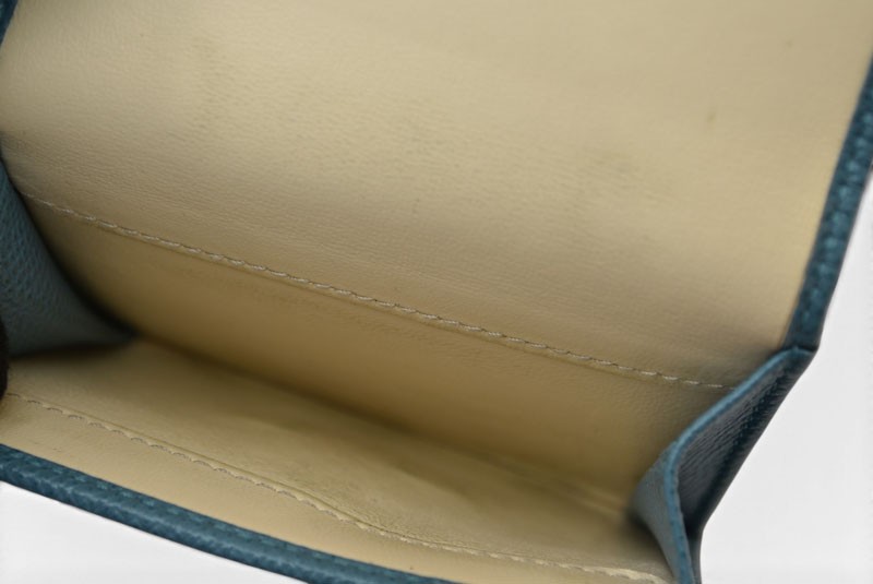 Bulgari Wallet Authentic Bulgari Bulgari Compact Wallet Turquoise Blue Leather