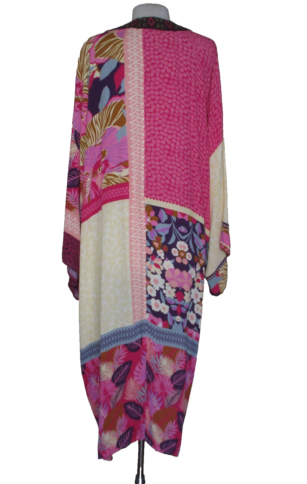 Sundance Paradiso Embroidered Long Kimono Coverup Patchwork Viscose XS/S Women