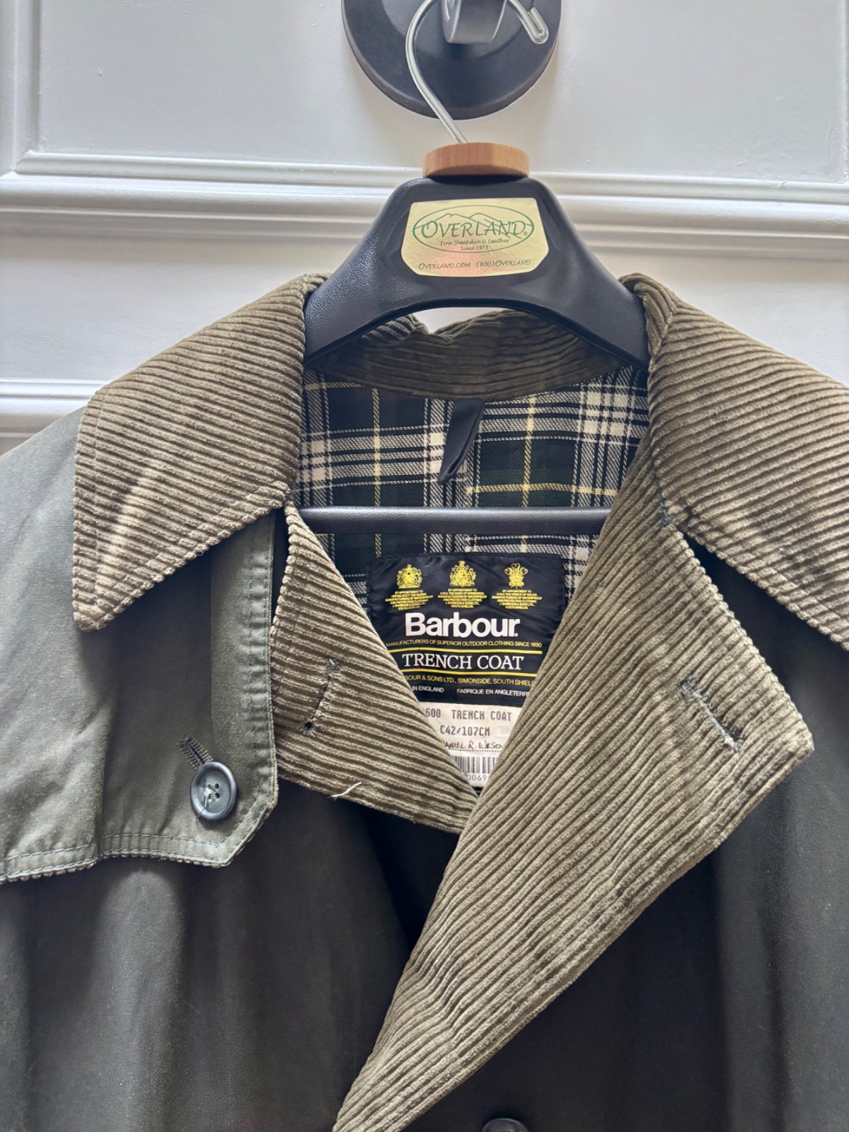 Limited Edition Vintage ’94 A600 Sage Barbour Trench Coat C42/107cm