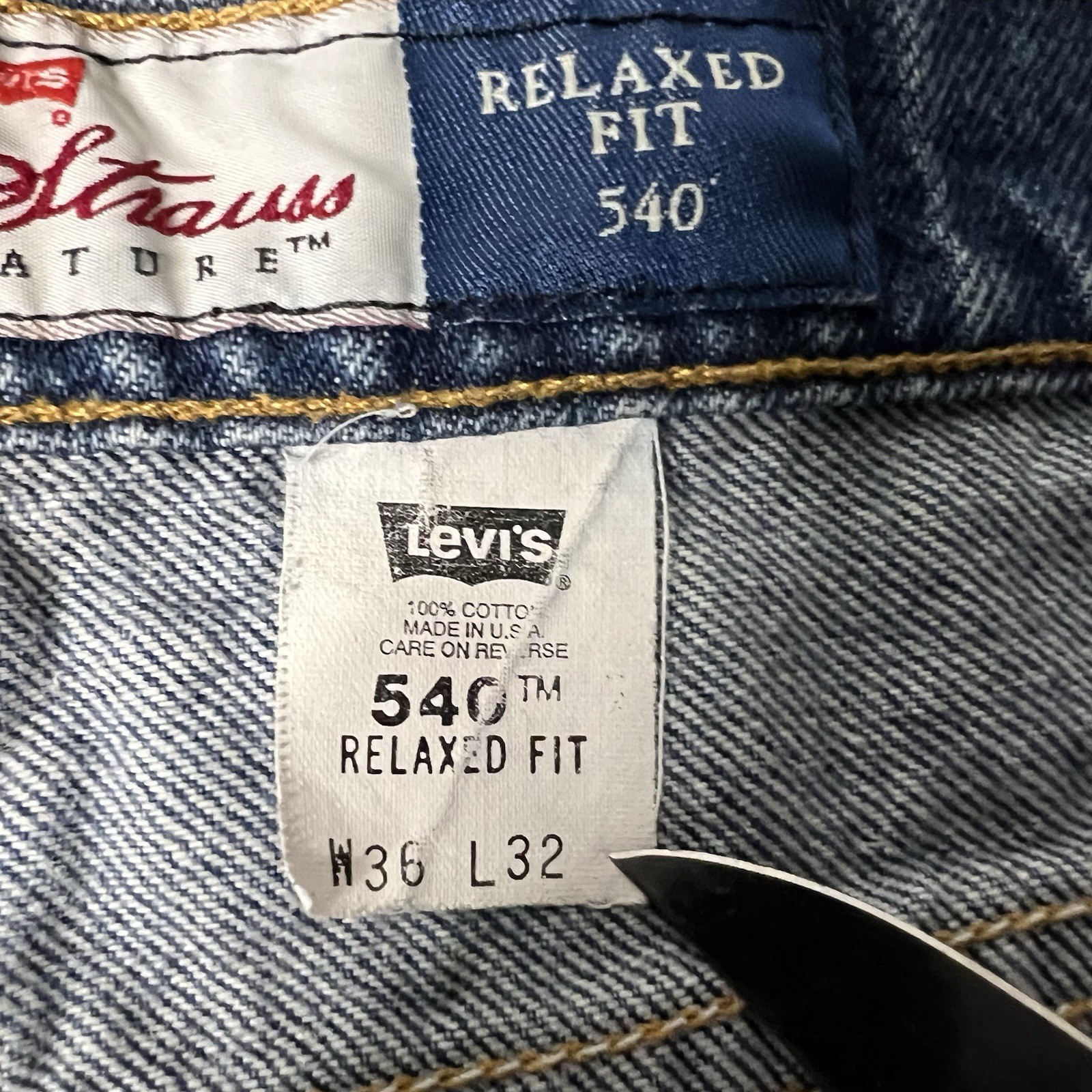Vintage Levis 540 Relaxed Fit Light Wash Jeans Made in USA Blue 36×32