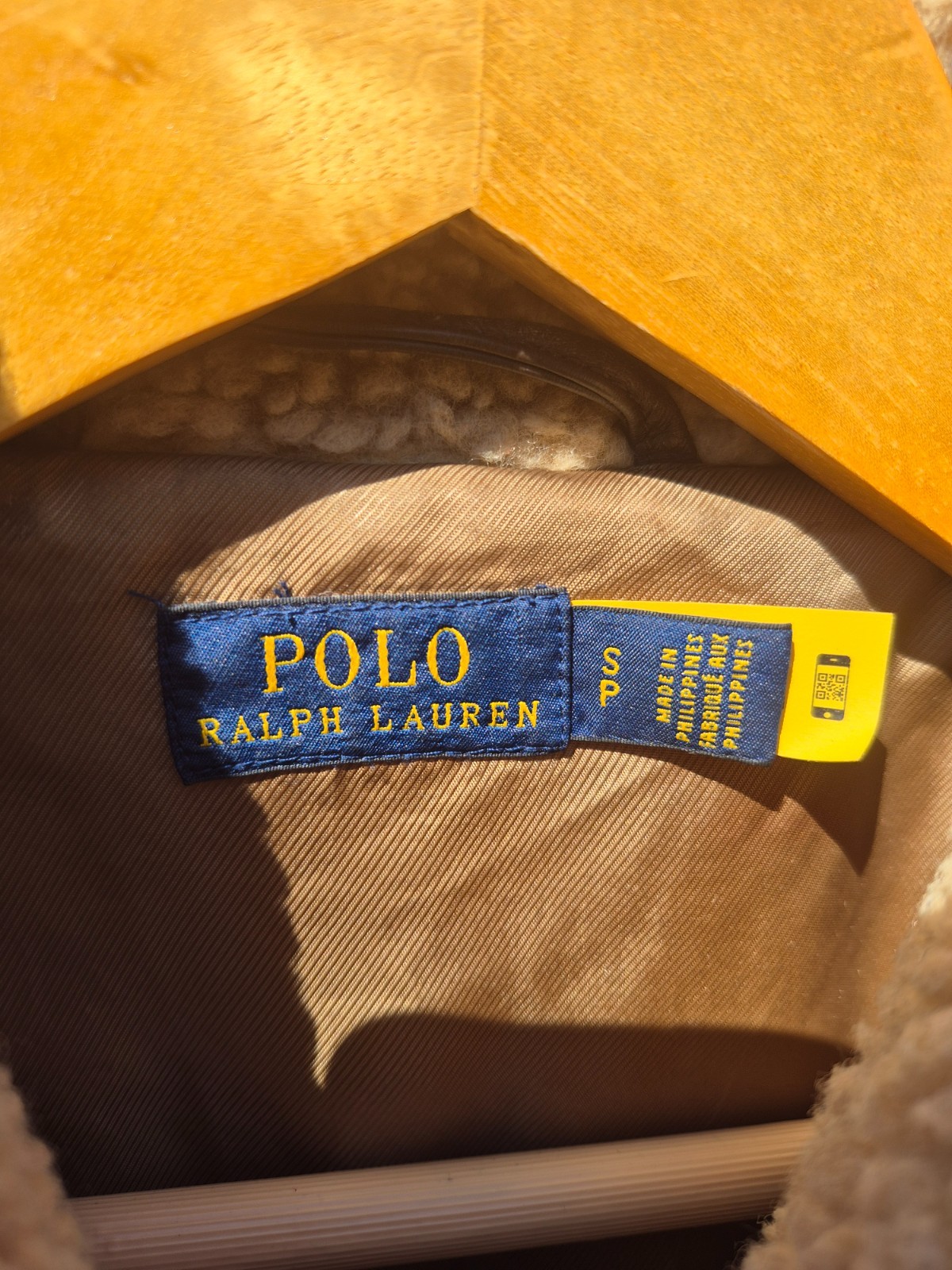 POLO RALPH LAUREN Sherpa Fleece Moto Jacket Leather Trim Women’s Size SP