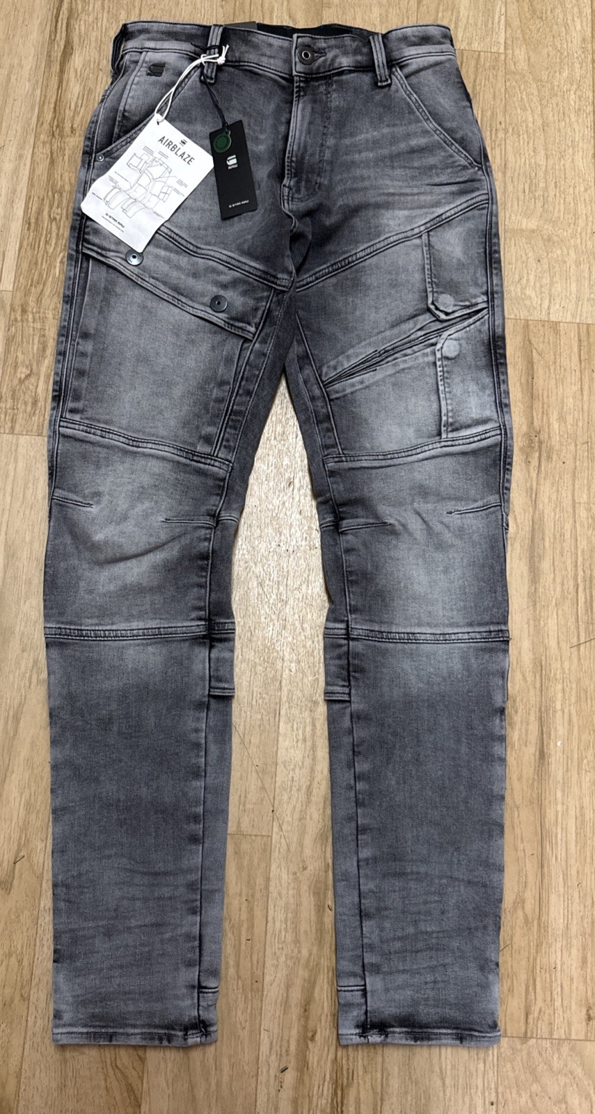 G-Star RAW Men’s Airblaze 3D Skinny Jeans In Faded Seal Grey Sz 28/32