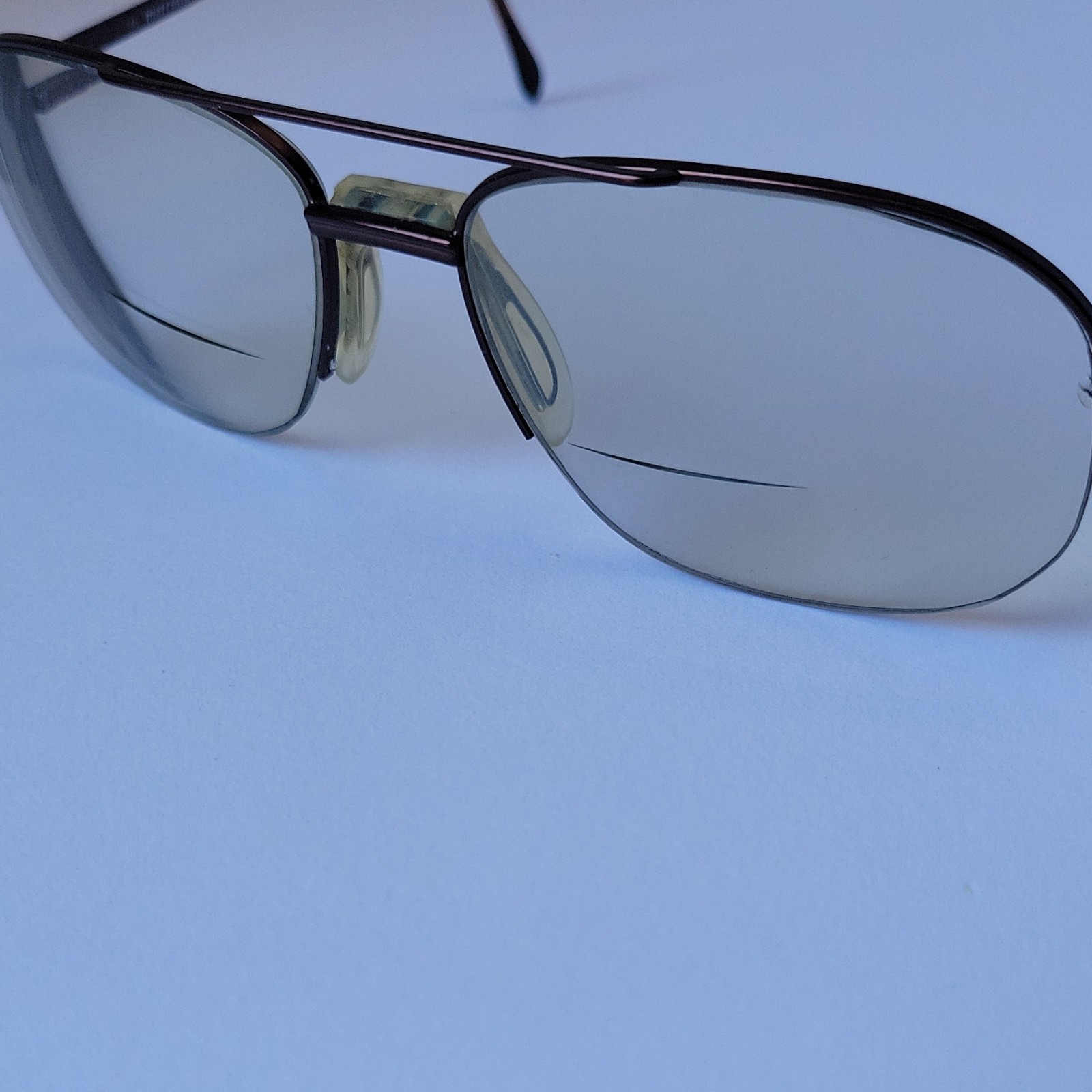 VTG Marcolin Aviator Eyeglass Frames Dark Metal Double Bridge Made in Italy 145