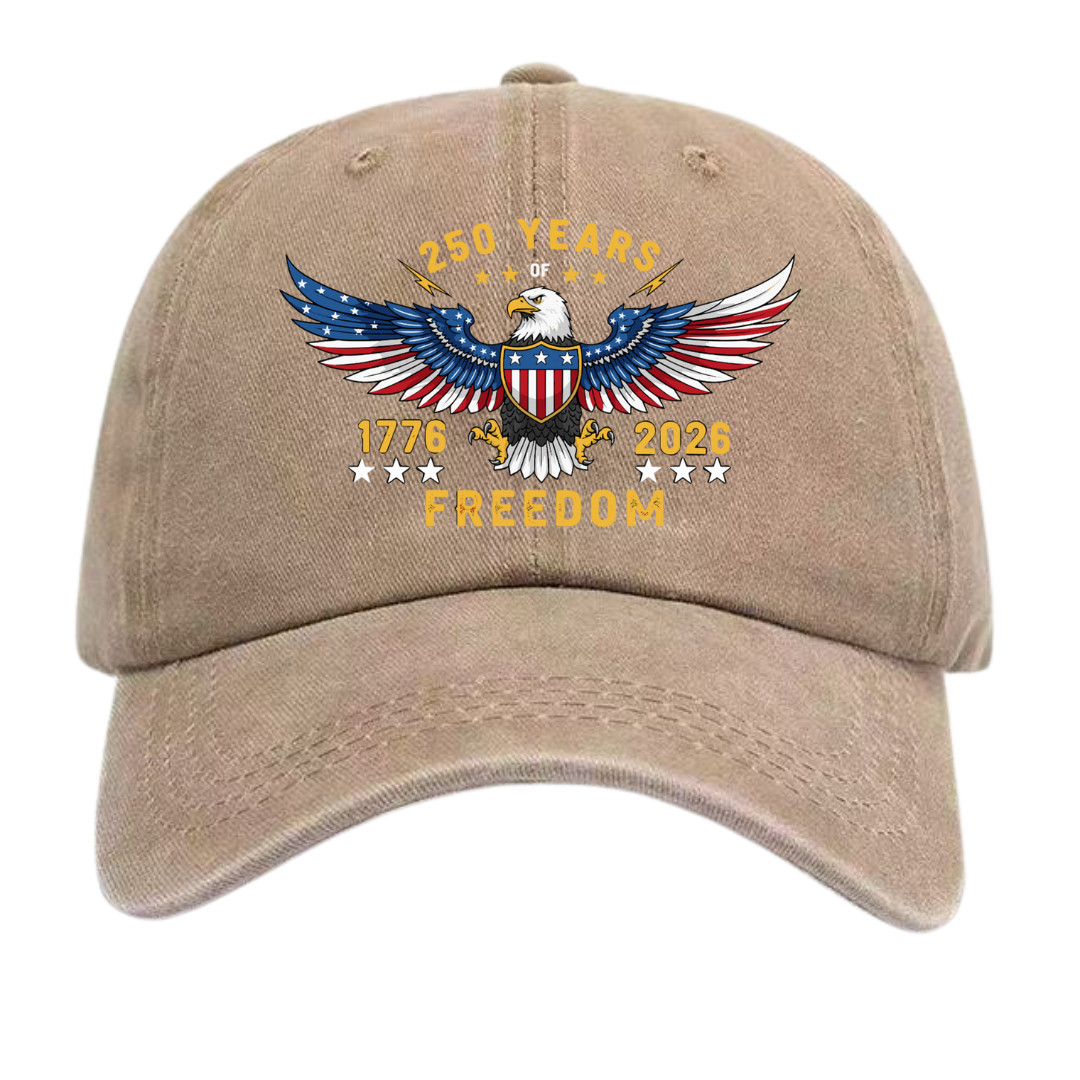 America 250 Years Freedom Hat – Bald Eagle 1776-2026 Anniversary Baseball Cap