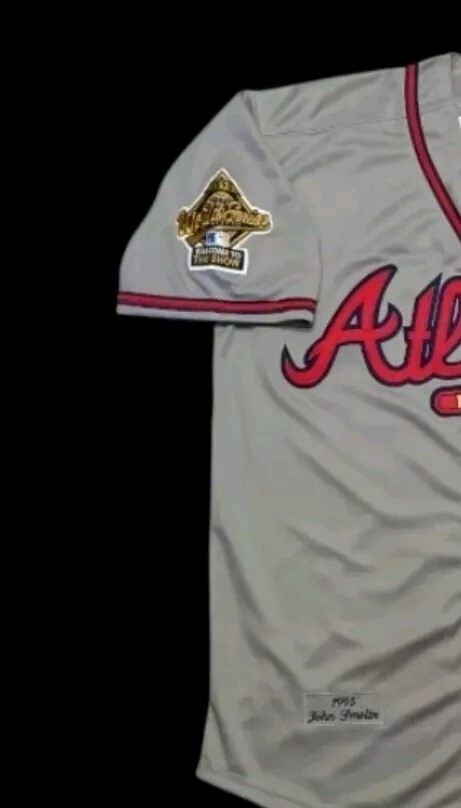 John Smoltz Atlanta Braves 1995 Men’s Road Gray World Series Baseball Jersey