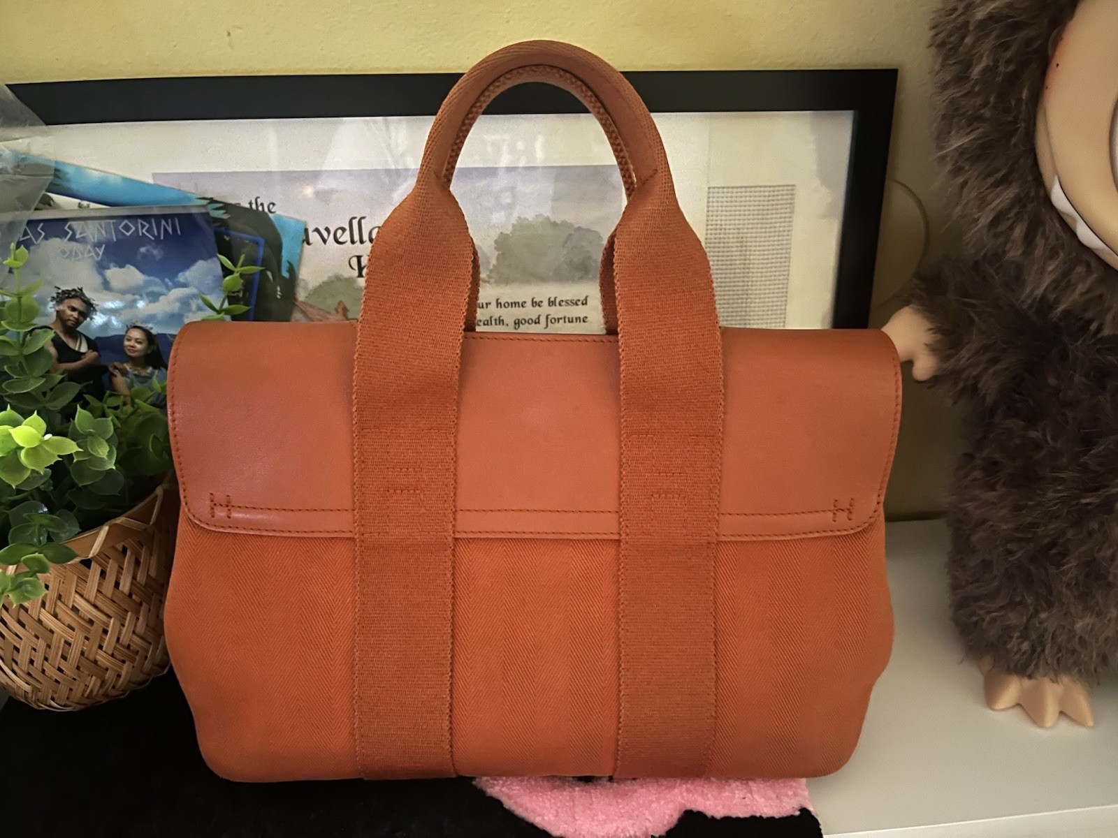 Hermes Valparaiso Bag Toile and Leather PM