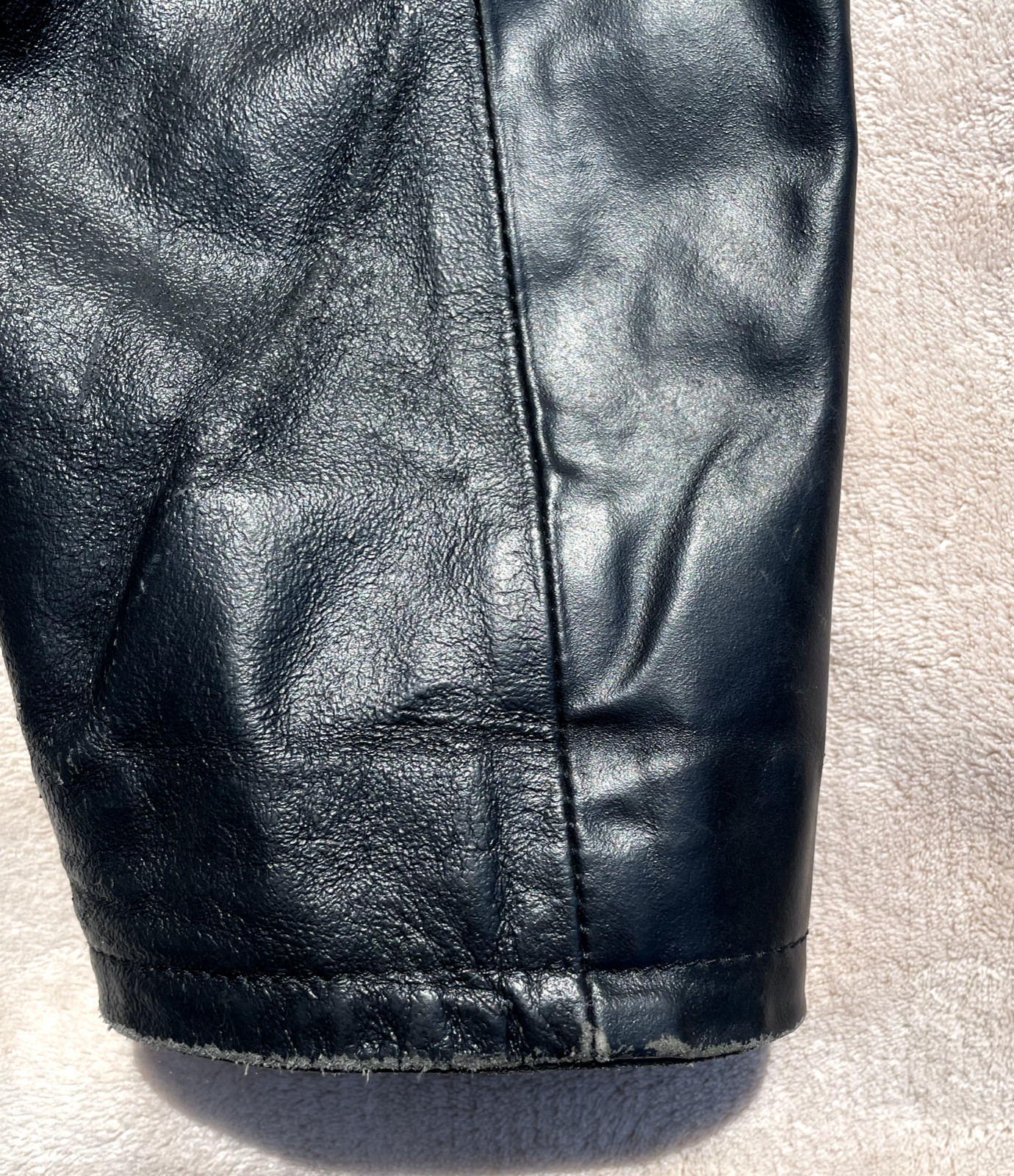 Vintage Vera Pelle Gardini Men’s Black Leather Jacket Zip Made In Italy size XS