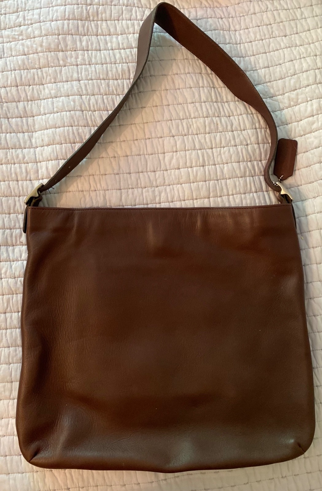 Vintage Never Used Coach Brown Leather Slim Legacy Shoulder Bag with Dust Bag