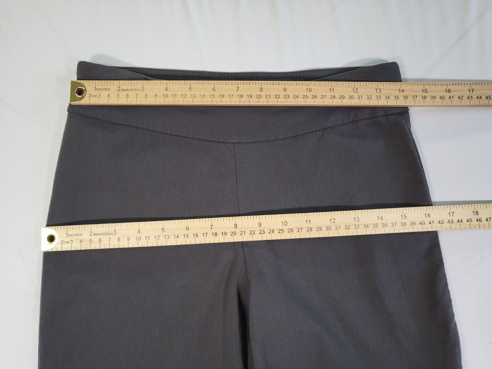 Roz & Ali Womens Pants Pull On Size 4 Stretch W/ Tummy Panel Gray (No Pockets)