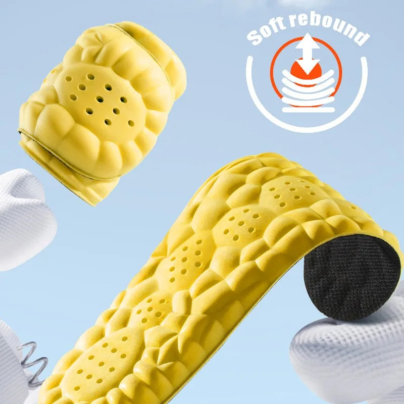 4D Cloud Technology Sports Insoles for Shoes PU Sole Soft Breathable Shock Absor