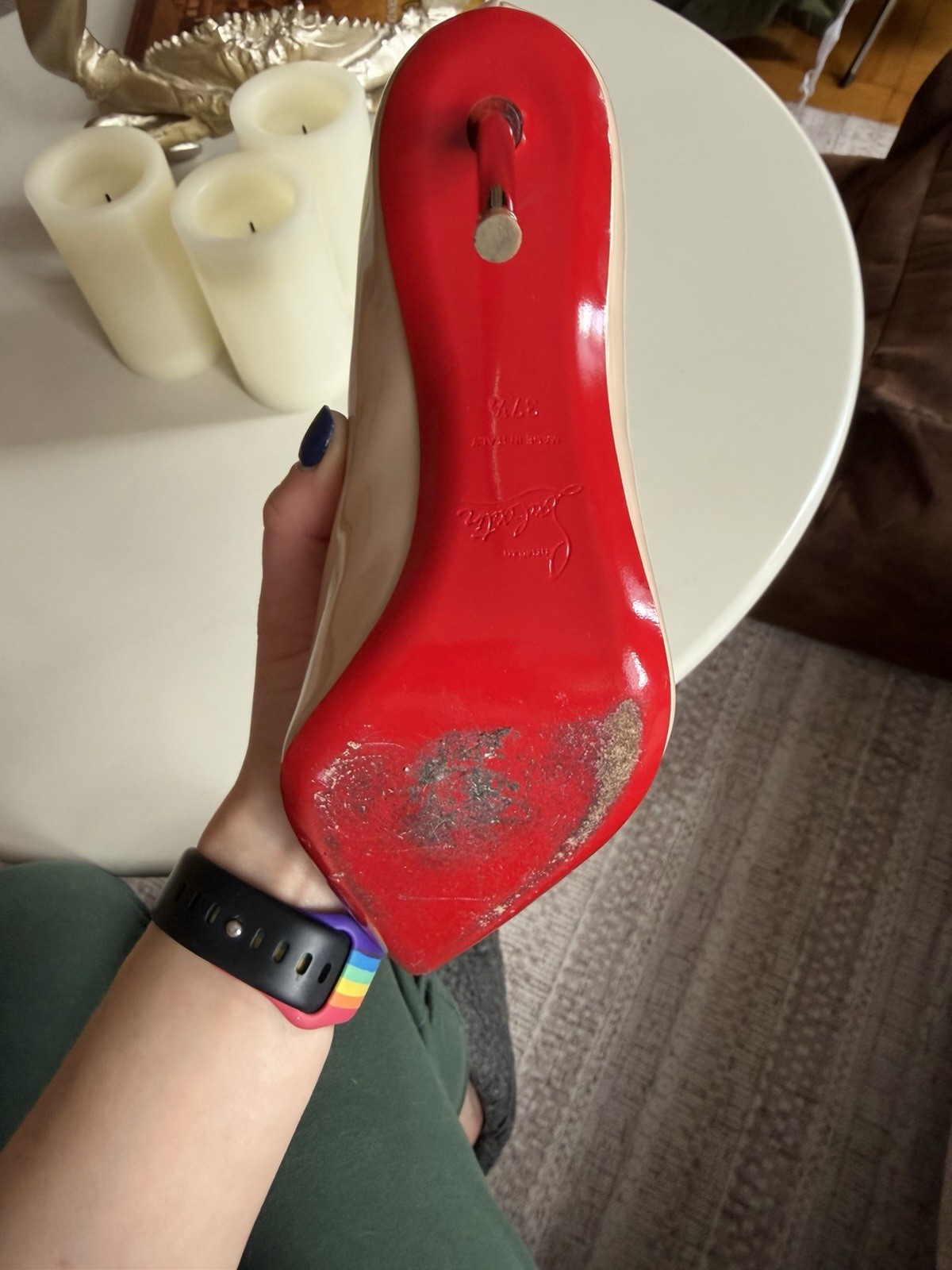Christian Louboutin So Kate 120mm Size 37.5 – Nude Worn Twice
