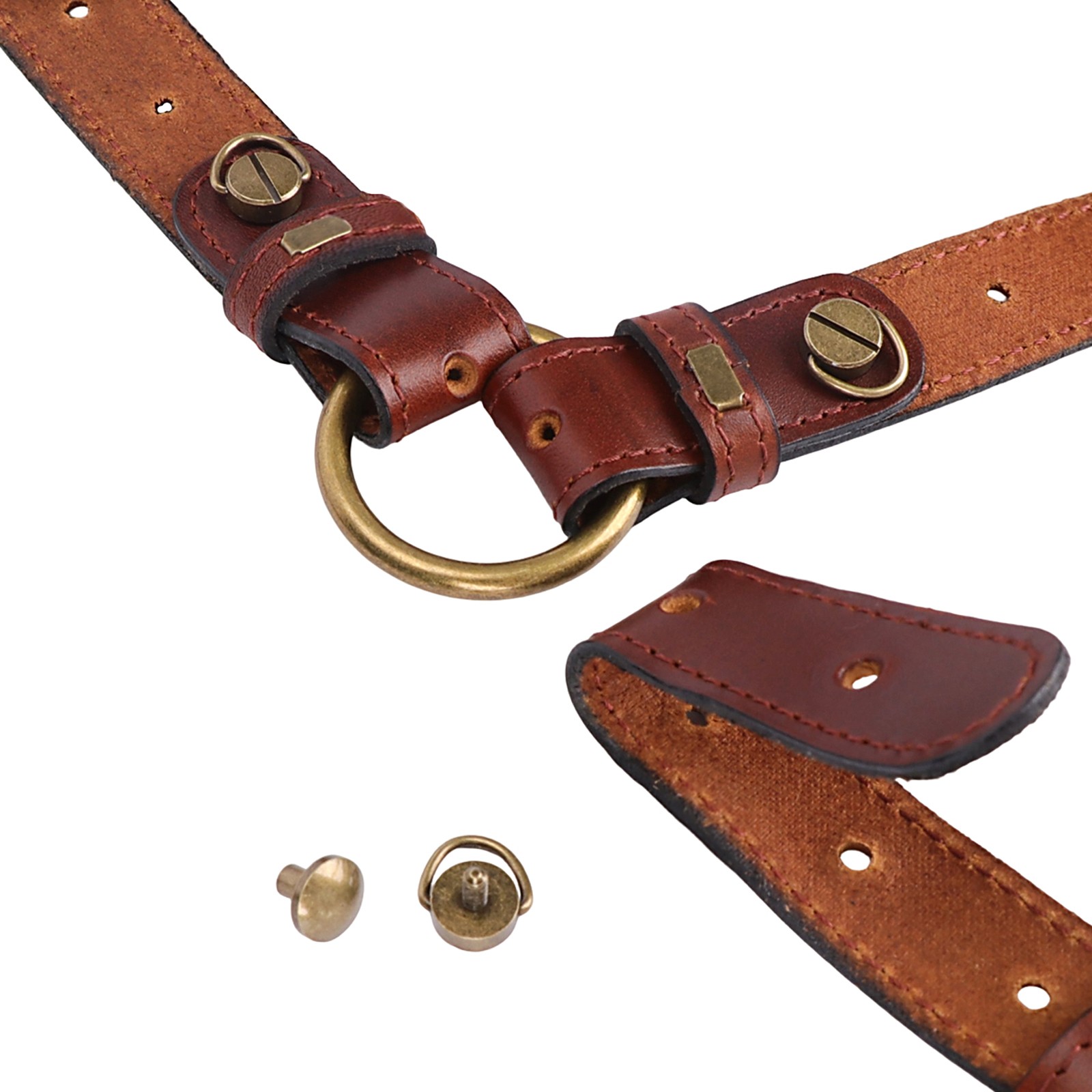Tourbon Leather Men’s Suspenders Harness Punk Chest Vintage Hooks Pants Braces