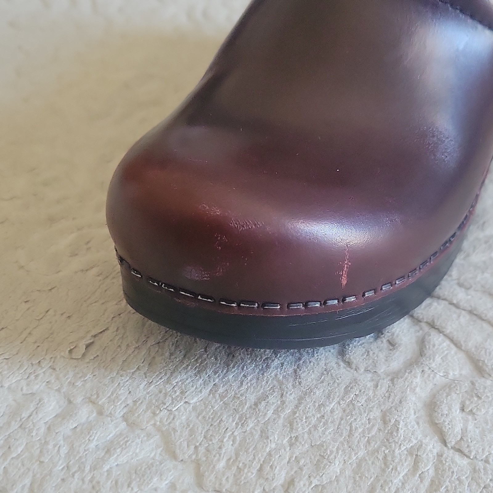 Dansko Professional Burgundy Leather Comfort ClogSlip On Wedge Heel EU 37 US 6.5