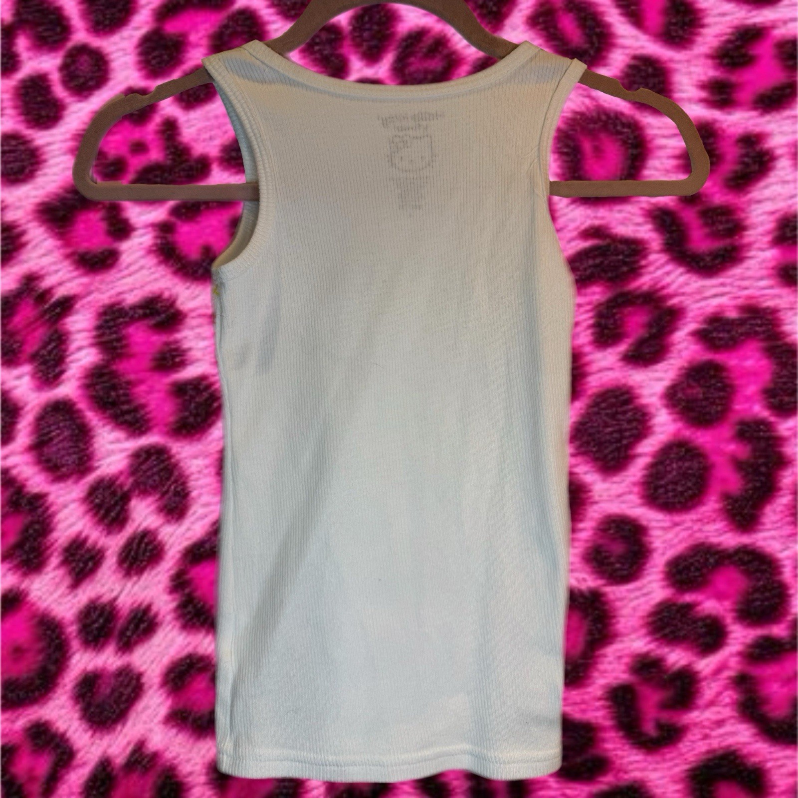 Hello Kitty Sanrio Graphic Tank Top Glitter Bow Logo Women’s Size Small Y2K