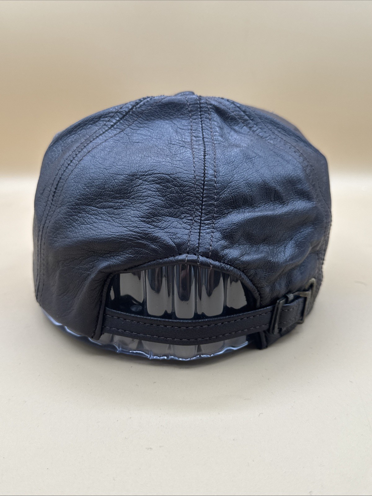 Baseball Cap Adjustable Genuine Nappa Lambskin Brown One Size Fits All