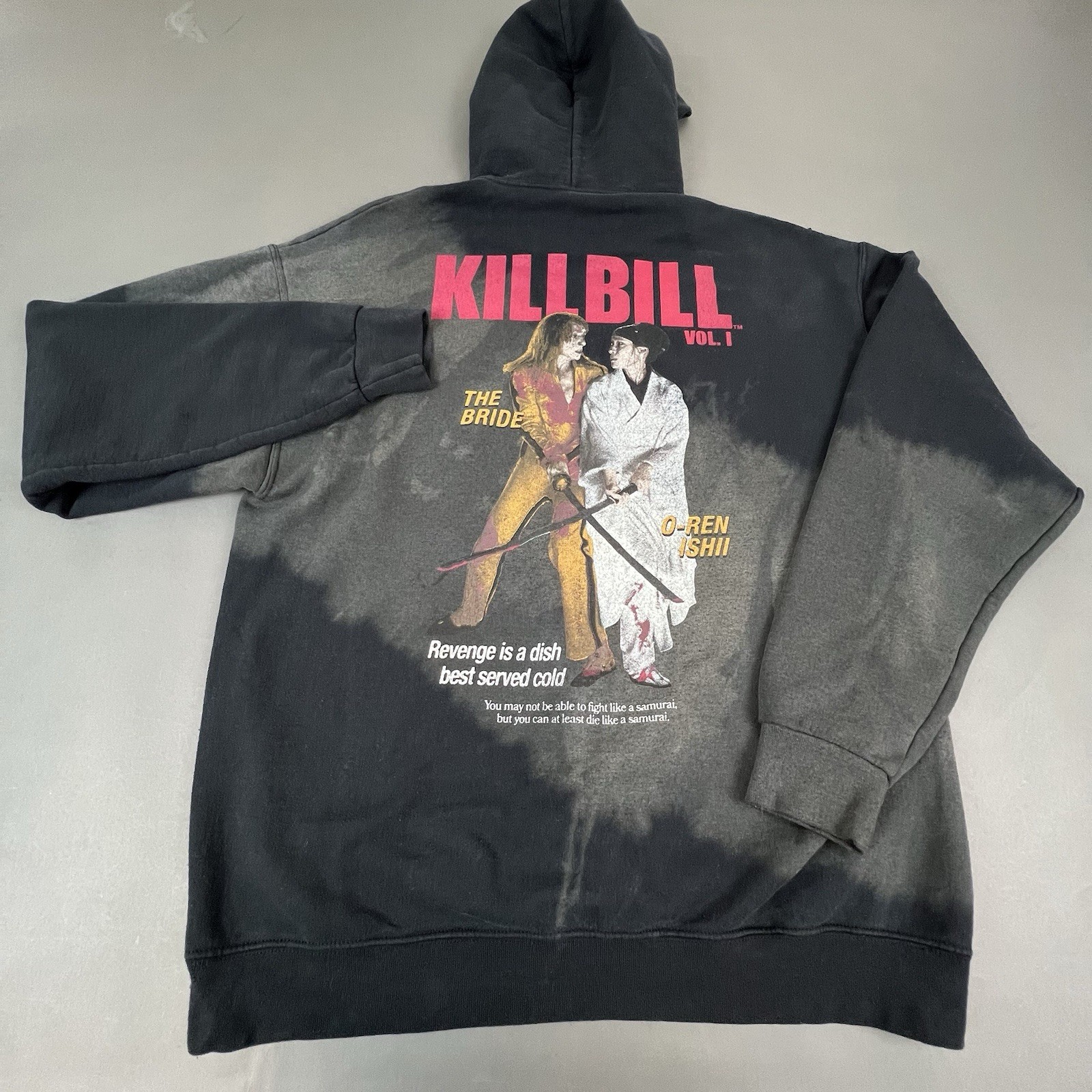 Kill Bill O-Ren Ishii Hoodie Adult Large Black Dip Dye Graphic Tarantino