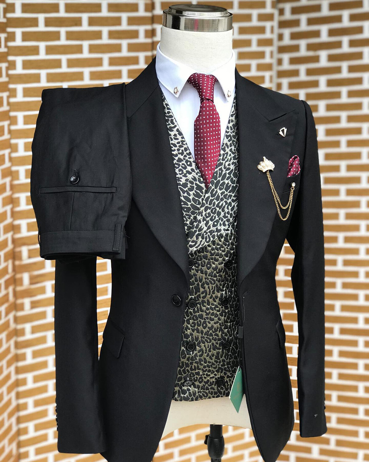 Business Men Suits Jacket Pants Slim Fit Notch Lapel Single Breasted Formal Prom