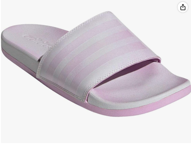adidas Adilette Comfort Slides Womens 7 Dash Grey Clear Lilac White New FZ4878
