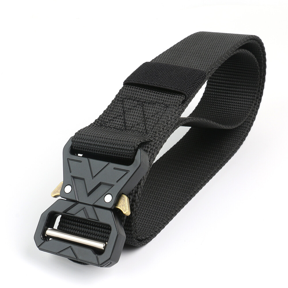Men’s Nylon Tactical Belt Quick Release 1.5 in Buckle Webbing Waistbelt Black