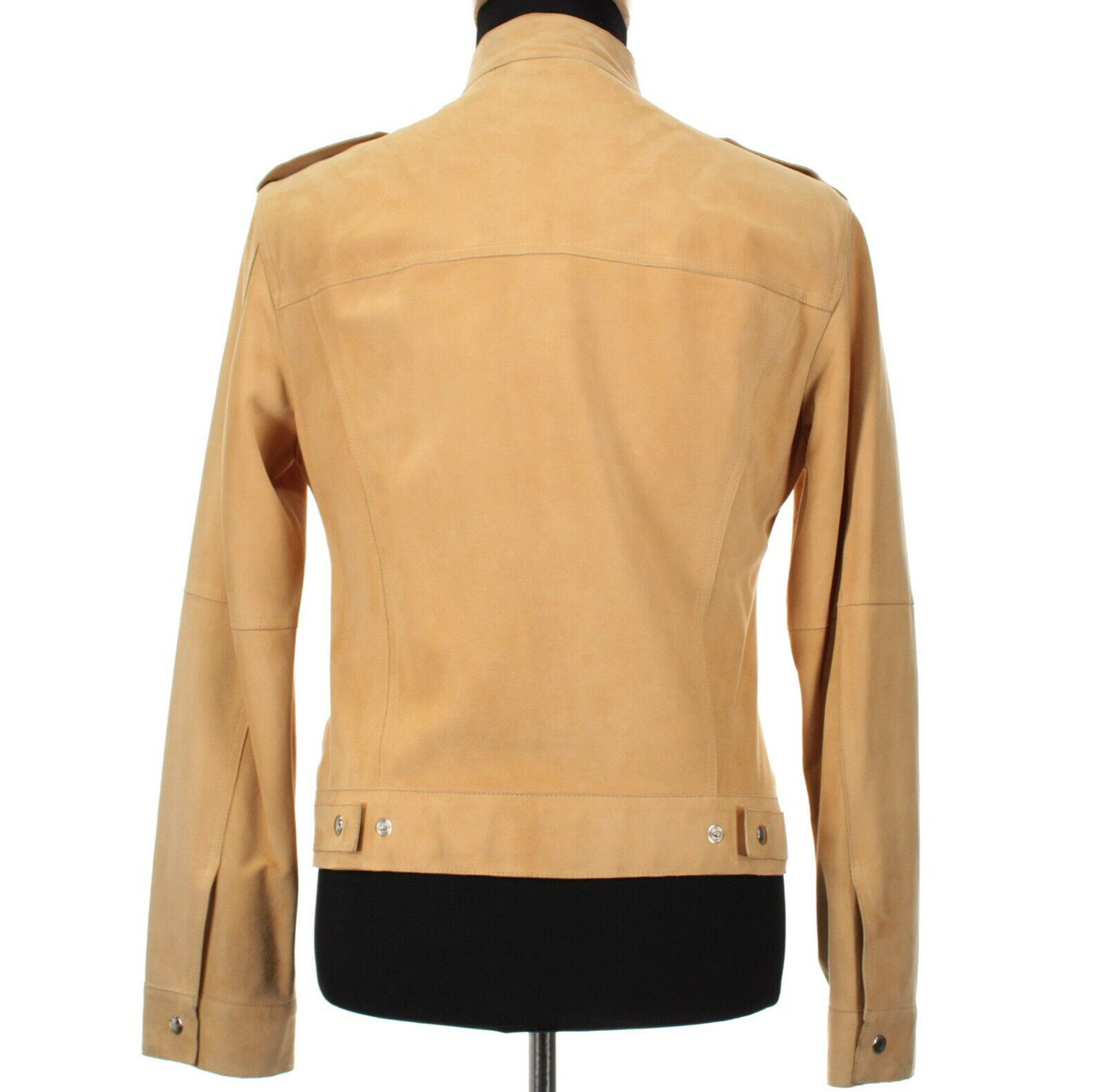 Hettabretz NWD Snap Front Suede Leather Jacket Size 50 (~ Small US) In Solid Tan