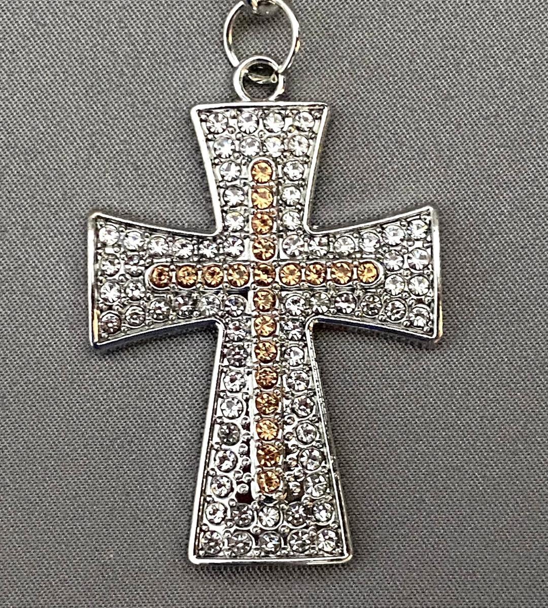 NEW CROSS KEY CHAIN CRYSTALS SELECT COLOR FREE USA SHIPPING