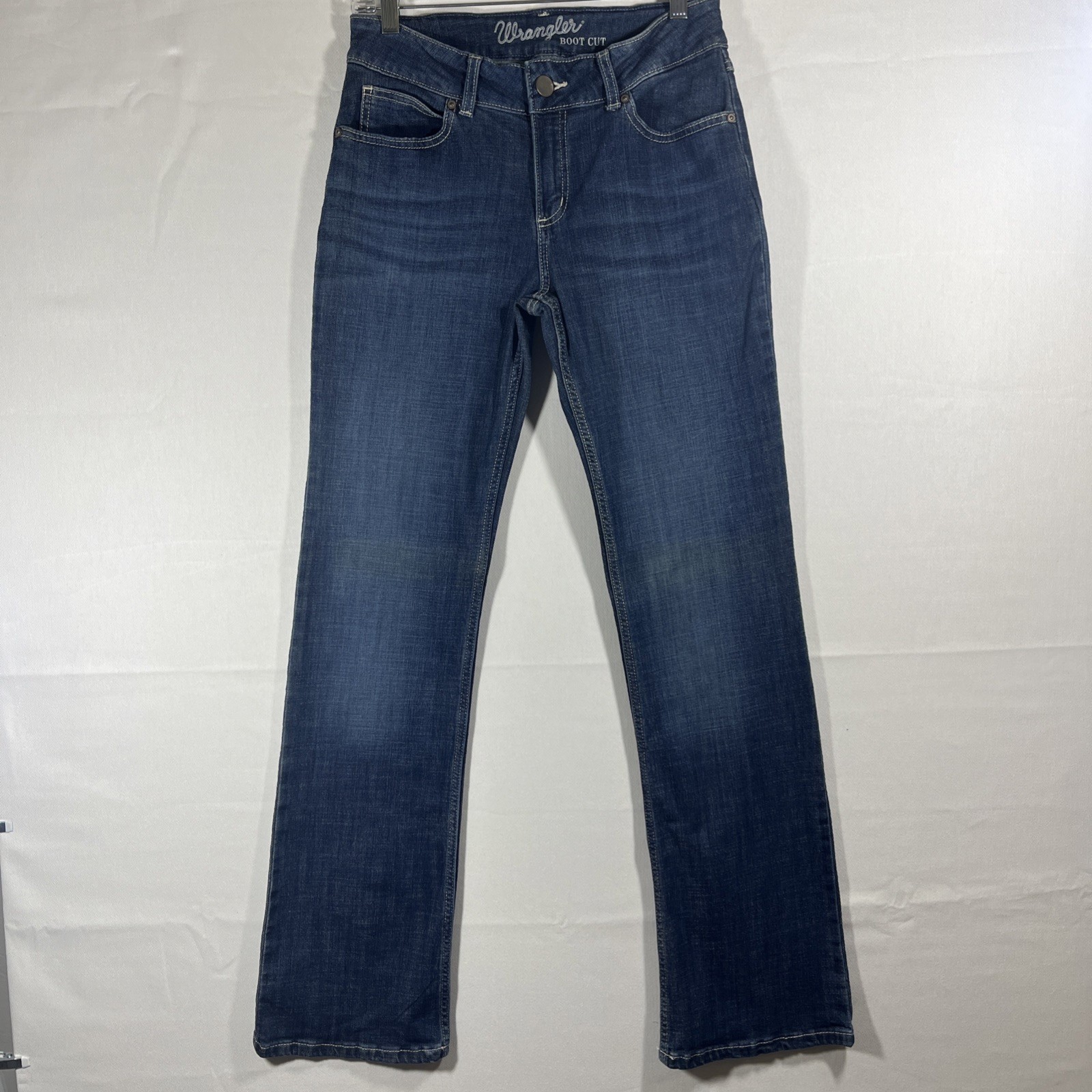 Wrangler Jeans Womens 7×34 Blue Boot Cut 09MWZDO Western Cowboy Rodeo Stretch