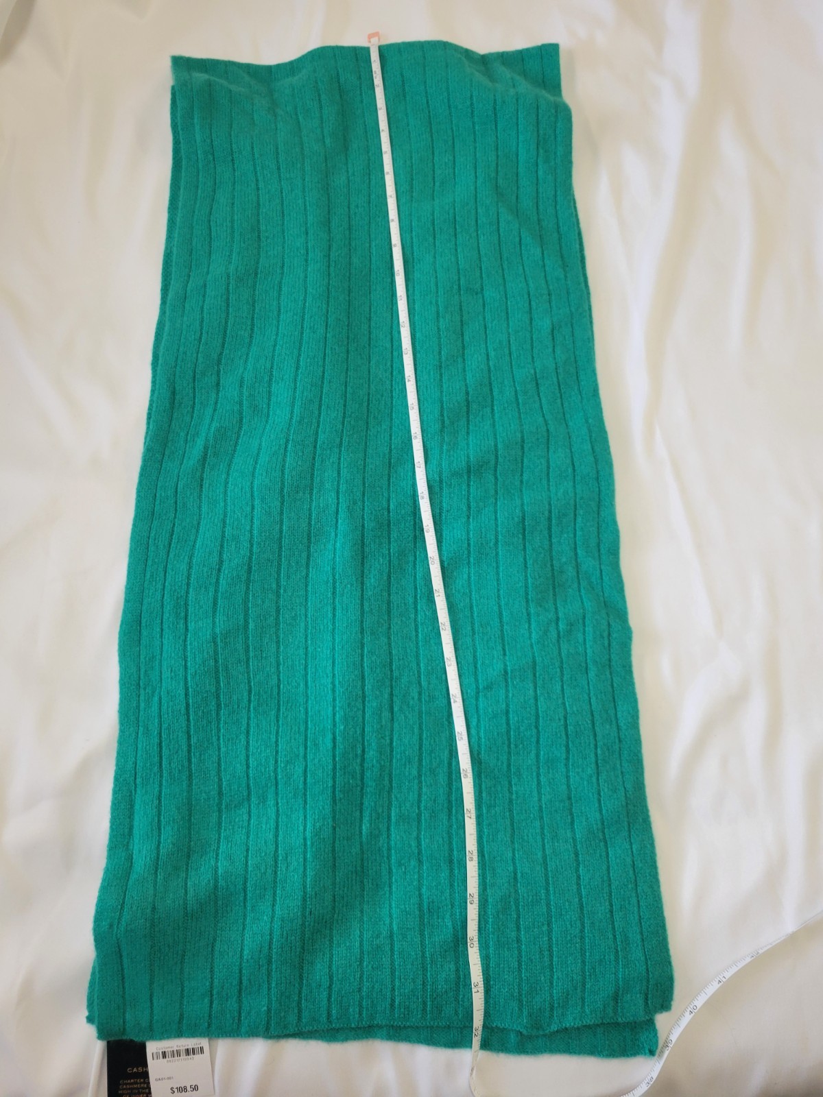 Apple Green Cashmere Scarf 64 Inches Long Winter Scarf Verticle Line Pattern