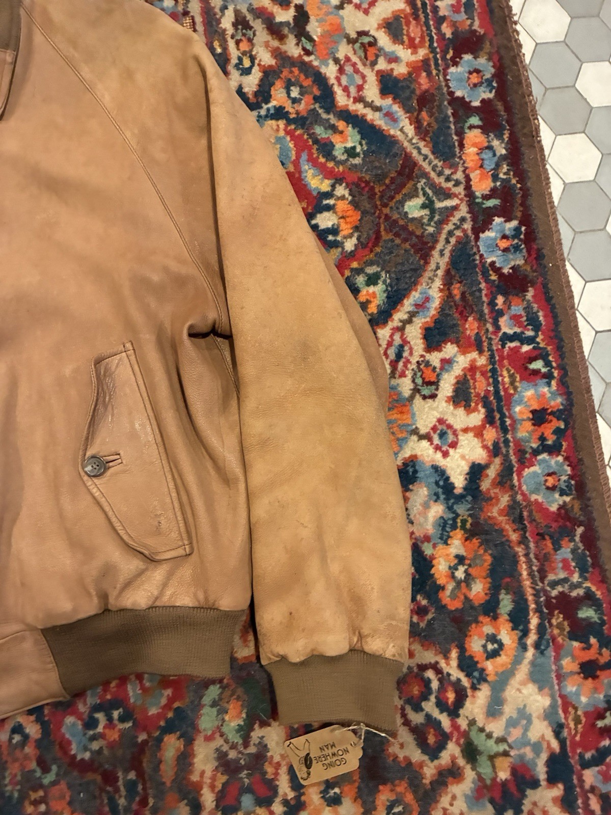Vintage Polo Ralph Lauren Suede Western Jacket Zip Up Bomber Style Large Mens