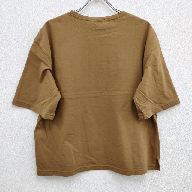 TSUKI.S Tightly woven jersey half-sleeve T-shirt Short-sleeved Brown 4-0704S♪