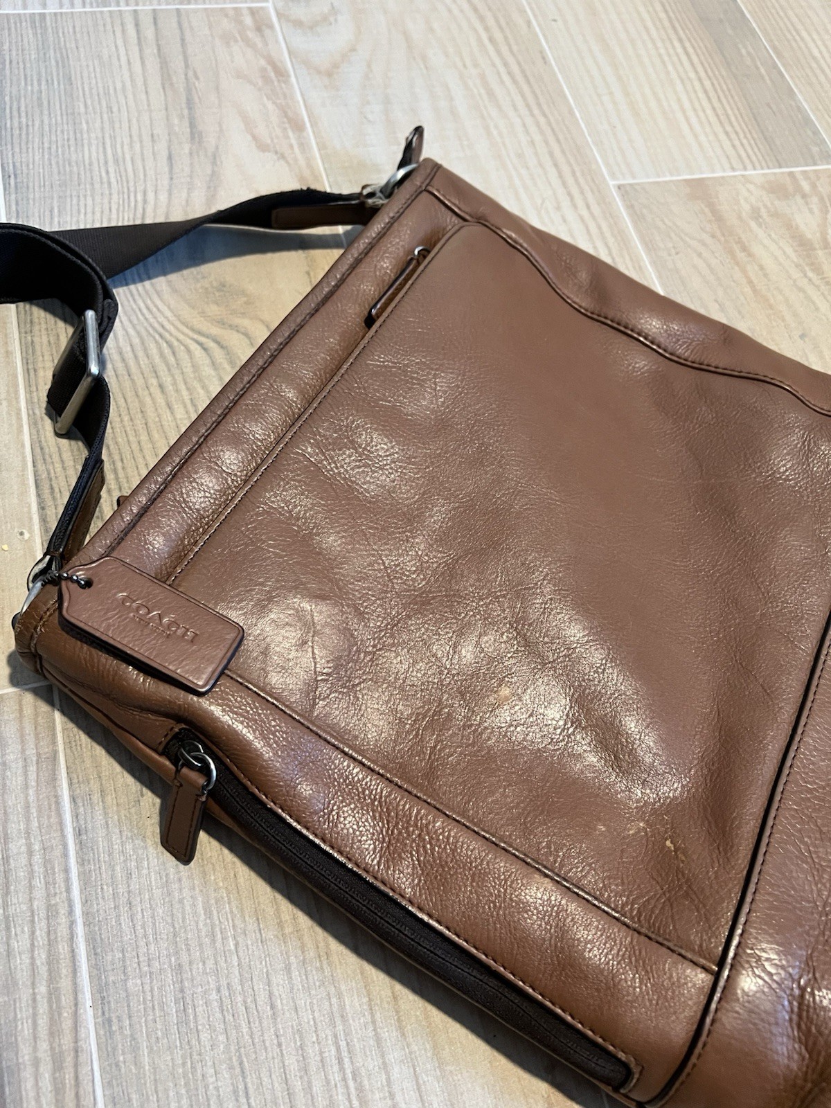 Coach Camden Tech Crossbody Messenger Bag Brown Leather