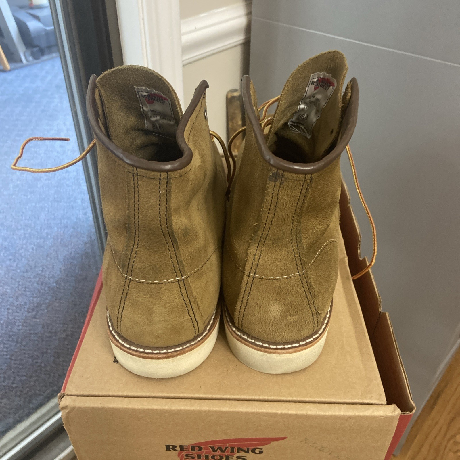 Red Wing Heritage Moc Toe Mens Boots 8881 Olive 12D Factory Seconds EUC