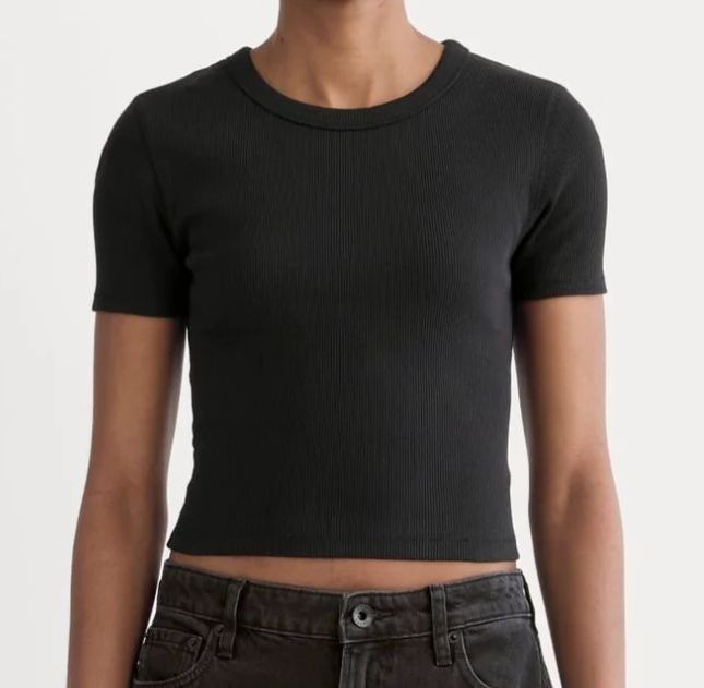 Everlane The ’90s Rib Tee Women’s Size Medium in Black New With Tags!