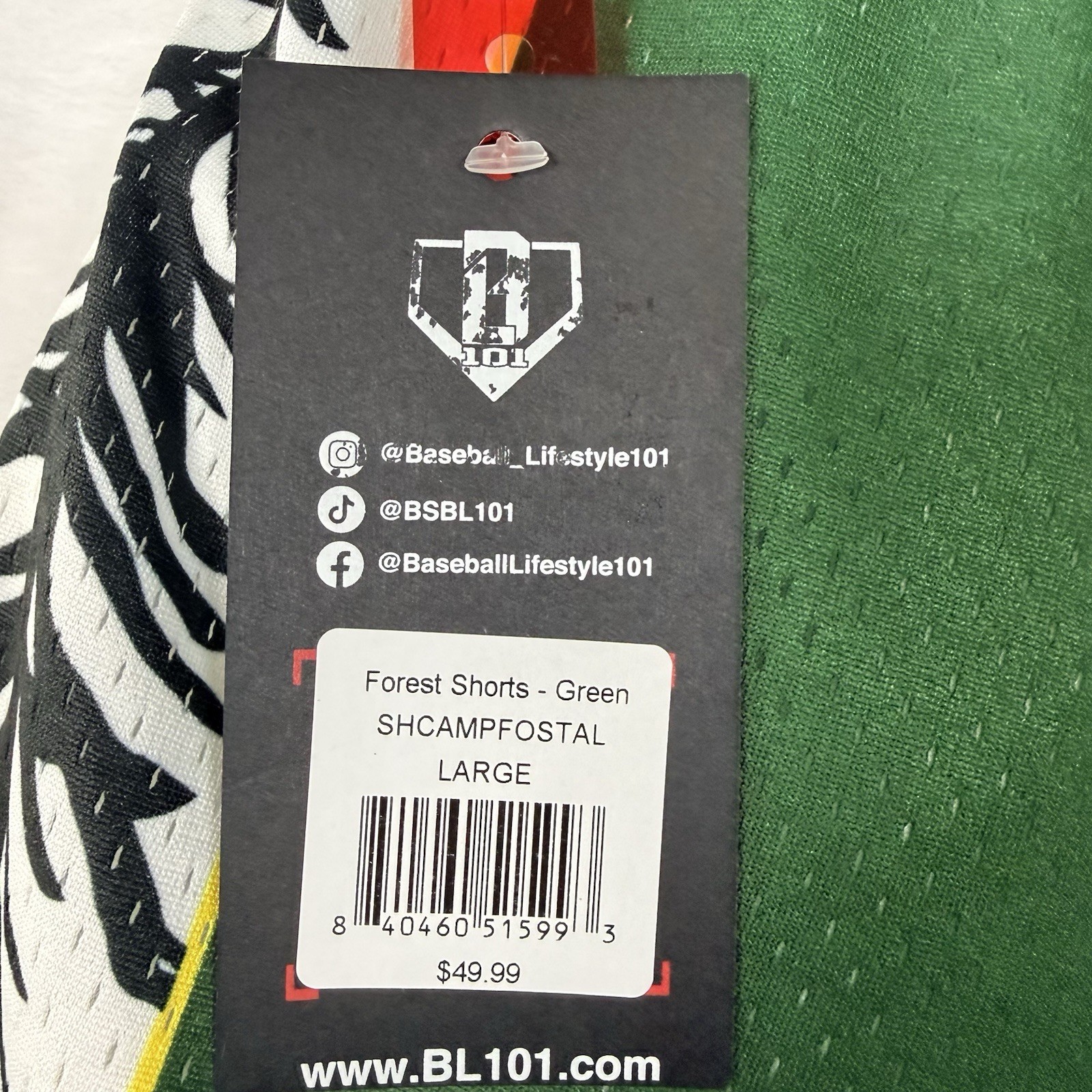 Baseball Lifestyle 101 Adults’ Forest Green Athletic Mesh Shorts Size L 5″ NWT