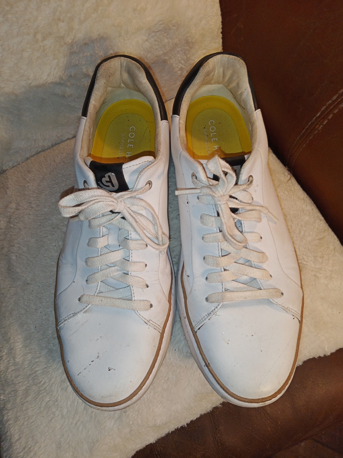 Cole Haan GrandPro Topspin Men’s Size 13 M White Leather Sneaker Shoes C34226