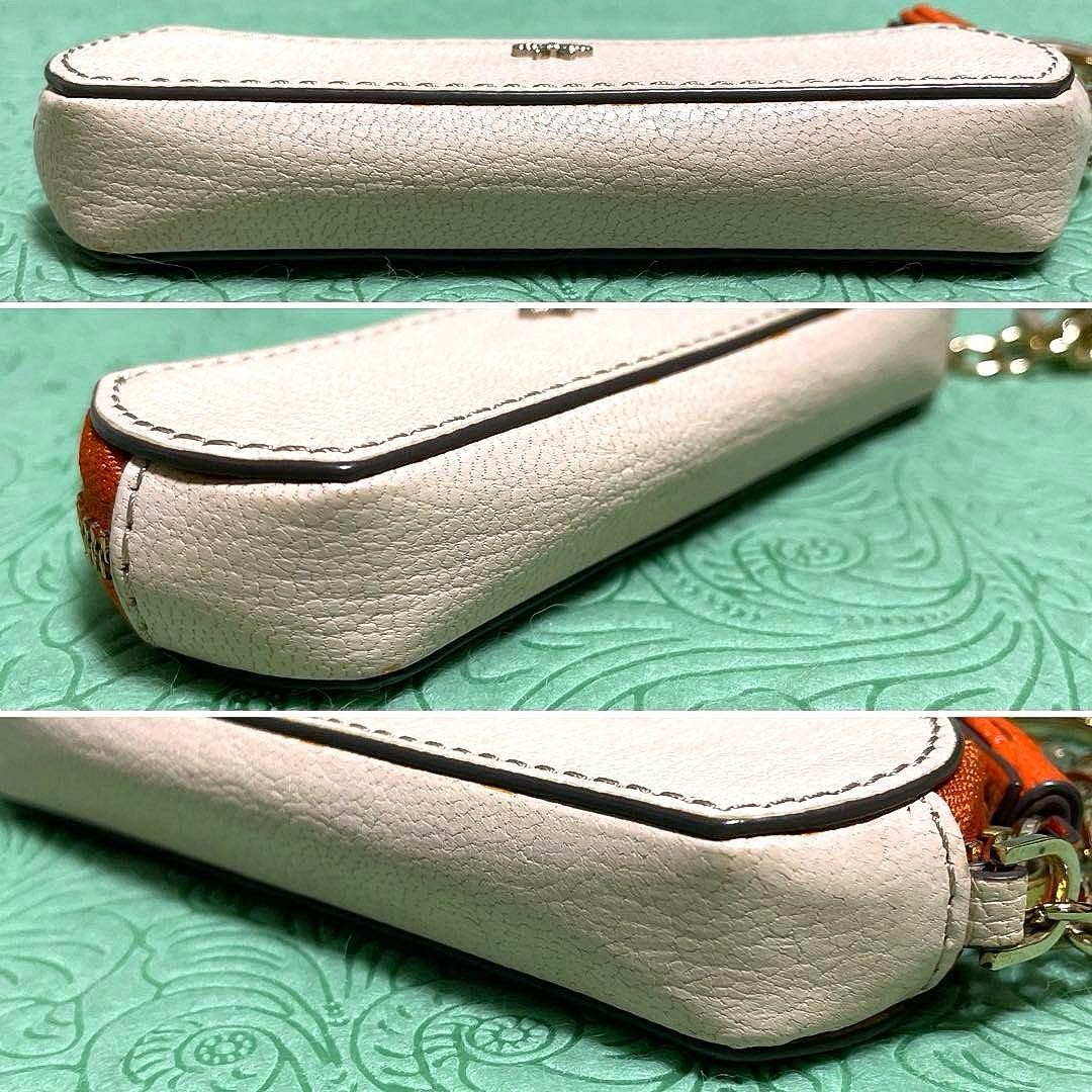 Anya Hindmarch Plaster Charm Coin Case OUCH Band-Aid Motif Muted Orange Leather